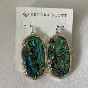 Danielle Gold Statement Earrings in Abalone Shell